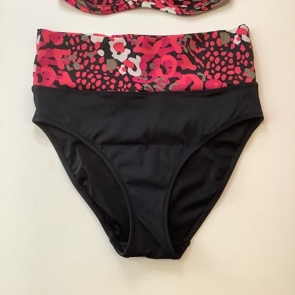 FANTASIE Vibrant Pink Floral/Black Underwire Bikini Set Size S - Picture 3 of 11